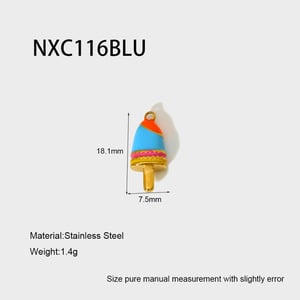 Cute Colored Enamel - Dripping Ice - cream DIY Stainless Steel Pendant h5