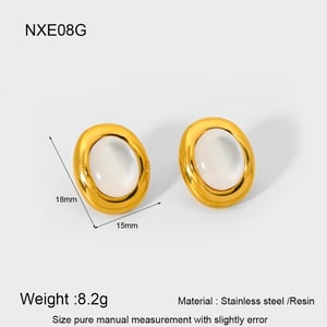 1 1 Stück elegante, schlichte, runde, goldfarbene Ohrringe aus Edelstahl für Damen h5