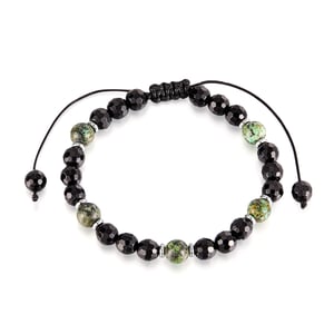 Punk Natursteinperlen Edelstahl Herrenarmbänder h5 