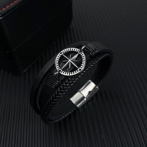 Braccialetti da uomo in acciaio inossidabile con stella ottagonale, 1 pezzo h5 Immagine2