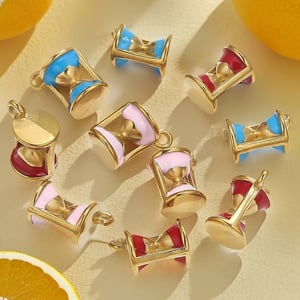 1 Piece Delicate Series Sand Clock Stainless Steel Gold Color Women's Pendants h5 Picture3