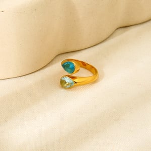 Stylish Design - Oriented Drop - shaped Stainless Steel Women's Rings h5 Picture4