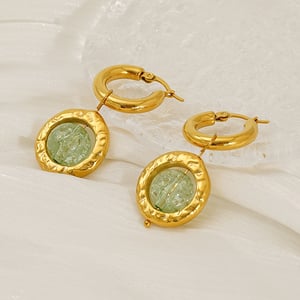 Tropfenohrringe aus Edelstahl in Goldfarbe h5 Bild5