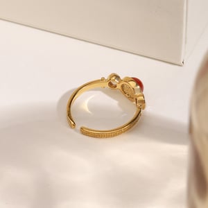 Retro Edelstahl Gold Farbe Edelstein Edelstein Ringe h5 Bild6