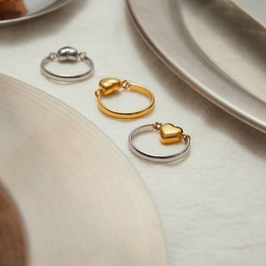 Einfache Statement-Ringe aus Edelstahl in Herzform in Goldfarbe h5 Bild6