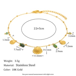Ocean Series Muschel - Anhänger Goldfarbene Edelstahl Damenarmbänder h5 Bild2
