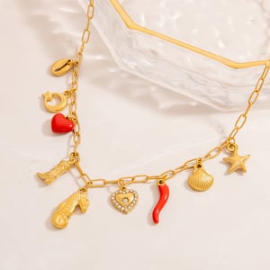 Oceanic Stainless Steel Gold Color Pendant Necklaces h5 Picture4
