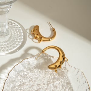 style stainless steel gold color hoop earrings h5 Picture5