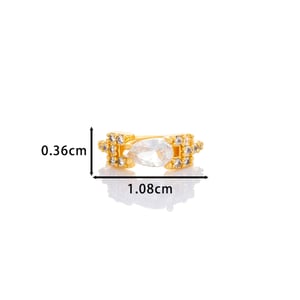 1 Piece Copper Gold Color Zircon Nose Stud h5 Picture2