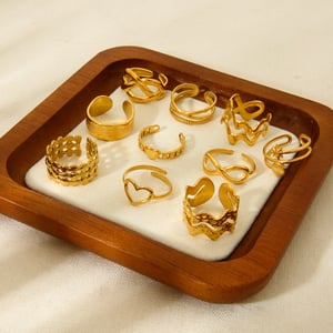 Einfache Serie Tägliche Geometrische Edelstahl Gold Farbe frauen Ringe h5 Bild3