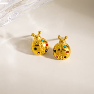 Cute Stylish Stainless Steel Ladybug Women's Earrings h5 Picture4