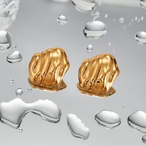 1 Paar Simple Series Tägliche geometrische Edelstahl Goldfarbene Damen-Ohrstecker h5 Bild3