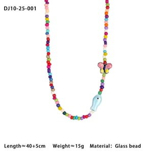 Niedliche Perlen Glas Bunte Damen Perlen Halsketten h5 