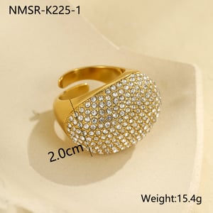 1 Pair Luxurious Series Daily Geometric Stainless Steel   Gold Color  Statement Rings h5 