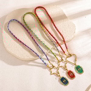 Opulent Eye Stainless Steel Gold Color Women's Pendant Necklaces h5 Picture4