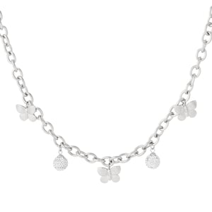 Shinning Butterfly Stainless Steel Gold Color Women's Pendant Necklaces h5