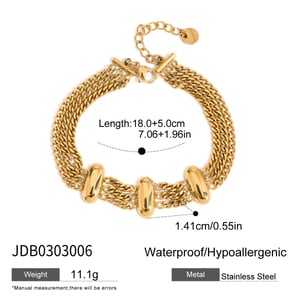 Stainless Steel Gold Color Chain Bracelets h5 Picture2