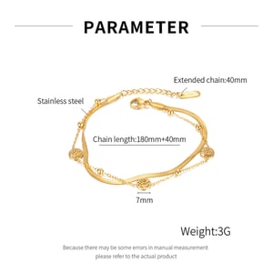 1 Stück Simple Series Daily Flower Edelstahl Goldfarben Damen Kettenarmbänder h5 Bild2
