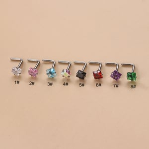 1 Piece Simple Series Simple Geometric Stainless Steel No Plating Material Zircon Women's Nose Stud h5 Picture5