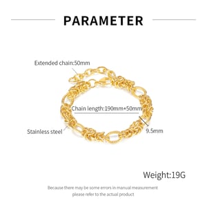 1 Stück Simple Series Tägliche geometrische Edelstahl Goldfarbene Damen-Kettenarmbänder h5 Bild8