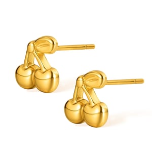 1 Paar Simple Series Daily Plant Edelstahl Goldfarben Damen Ohrstecker h5