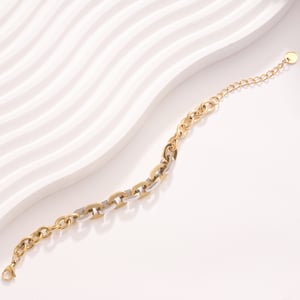 Chain Twist Stainless Steel Gold Color Women's Chain Bracelets h5 Picture3