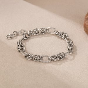 1 Stück Simple Series Tägliche geometrische Edelstahl Goldfarbene Damen-Kettenarmbänder h5 Bild4