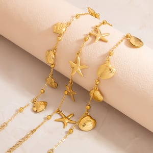 Classic Collection Extra Large Pendant Gold Stainless Steel Women's Bracelet h5 Picture3