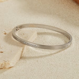 1 Stück Simple Series Edelstahl Damen Armreifen h5 Bild5