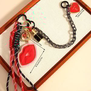 Heart - shaped Lip - designed Chain PU Women's Bag Charms h5 Picture5