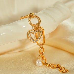 Herz Edelstahl Gold Farbe Charm Armbänder h5 Bild4