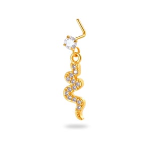 1 Piece Simple Series Simple Heart Copper   Gold Color  Zircon Women's Nose Stud h5