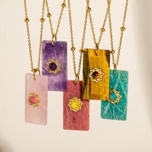 Simple Retro Natural Stone Pendant Women's Necklaces h5 Picture3