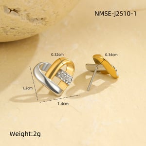 1 Paar einfache Serie täglich gemischte Farbe Edelstahl Gold Farbe Damen Tropfen Ohrringe h5 