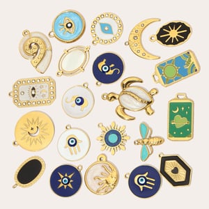 Eye Pattern Stainless Steel Gold Color Pendants h5 Picture4