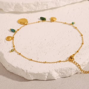 Ocean Series Muschel - Anhänger Goldfarbene Edelstahl Damenarmbänder h5 Bild3