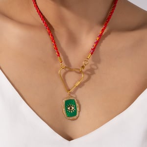 Opulent Eye Stainless Steel Gold Color Women's Pendant Necklaces h5 Picture7