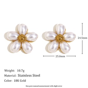 Elegante, schlichte Ohrstecker aus Edelstahl in Blumenform für Damen h5 Bild2