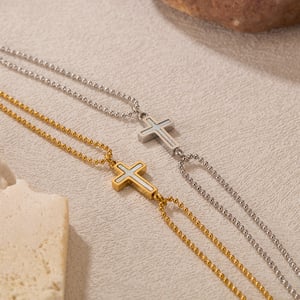 1 Stück Simple Series Einfache Edelstahl Goldfarbene Damen-Kettenarmbänder h5 Bild5