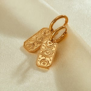 1 Paar einfache Serie täglich geometrische Edelstahl Gold Farbe Damen Tropfen Ohrringe h5 Bild6