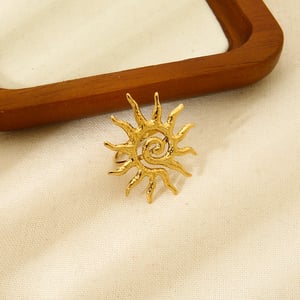 Modisches Design Sonne Seestern Gold Edelstahl Damenringe h5 Bild4