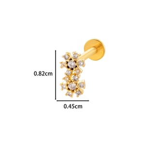1 Stück Simple Series Simple Heart Kupfer Gold Farbe Zirkon Damen Piercings Ohrringe h5 Bild2