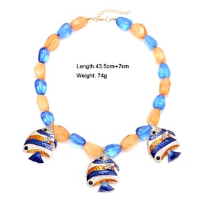 Vacation Resin Fish Beaded Necklaces h5