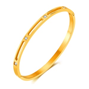 1 Stück Simple Series Tägliche Edelstahl-Armreifen für Damen h5