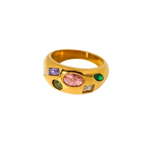 Luxuriöse Retro-Statement-Ringe aus Edelstahl im geometrischen Stil h5 Bild5