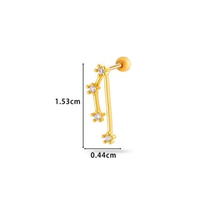 1 Stück Simple Series Einfache geometrische Kupfer Gold Farbe Zirkon Damen Piercings Ohrringe h5 Bild2