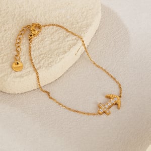 Braccialetti con ciondoli color oro in acciaio inossidabile h5 Immagine3