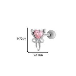 1 Stück Simple Series Simple Heart Kupfer Gold Farbe Zirkon Damen Piercings Ohrringe h5 Bild2