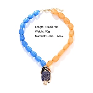 Resin Beaded Alloy Fish Necklaces h5