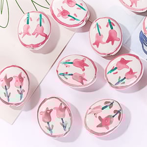 1 Piece Pink Series Ceramics DIY Jewelry Bead h5 Picture3